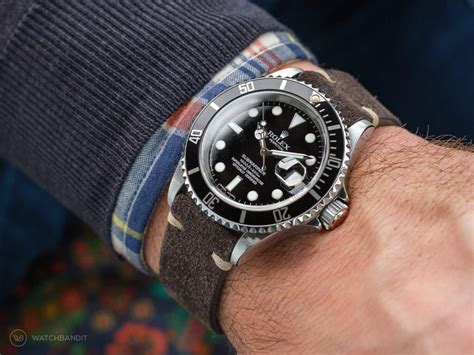 rolex submariner mit lederarmband|Rolex Submariner watch straps.